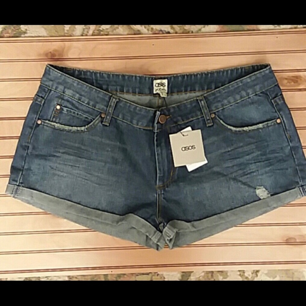 Asos denim shorts slightly distressed